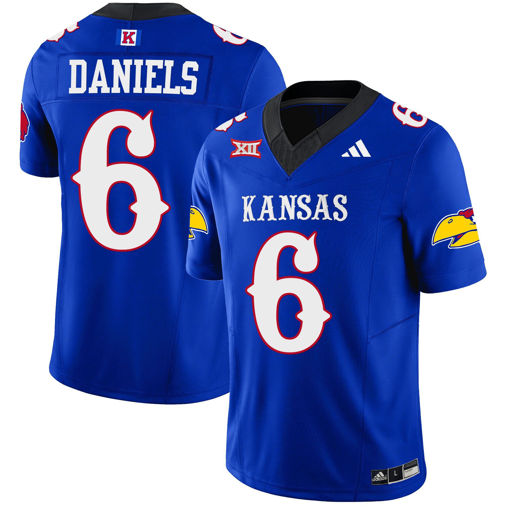 Men Kansas Jayhawks #6 Daniels Blue 2024 Blackhawk Vapor Limited NCAA Jersey